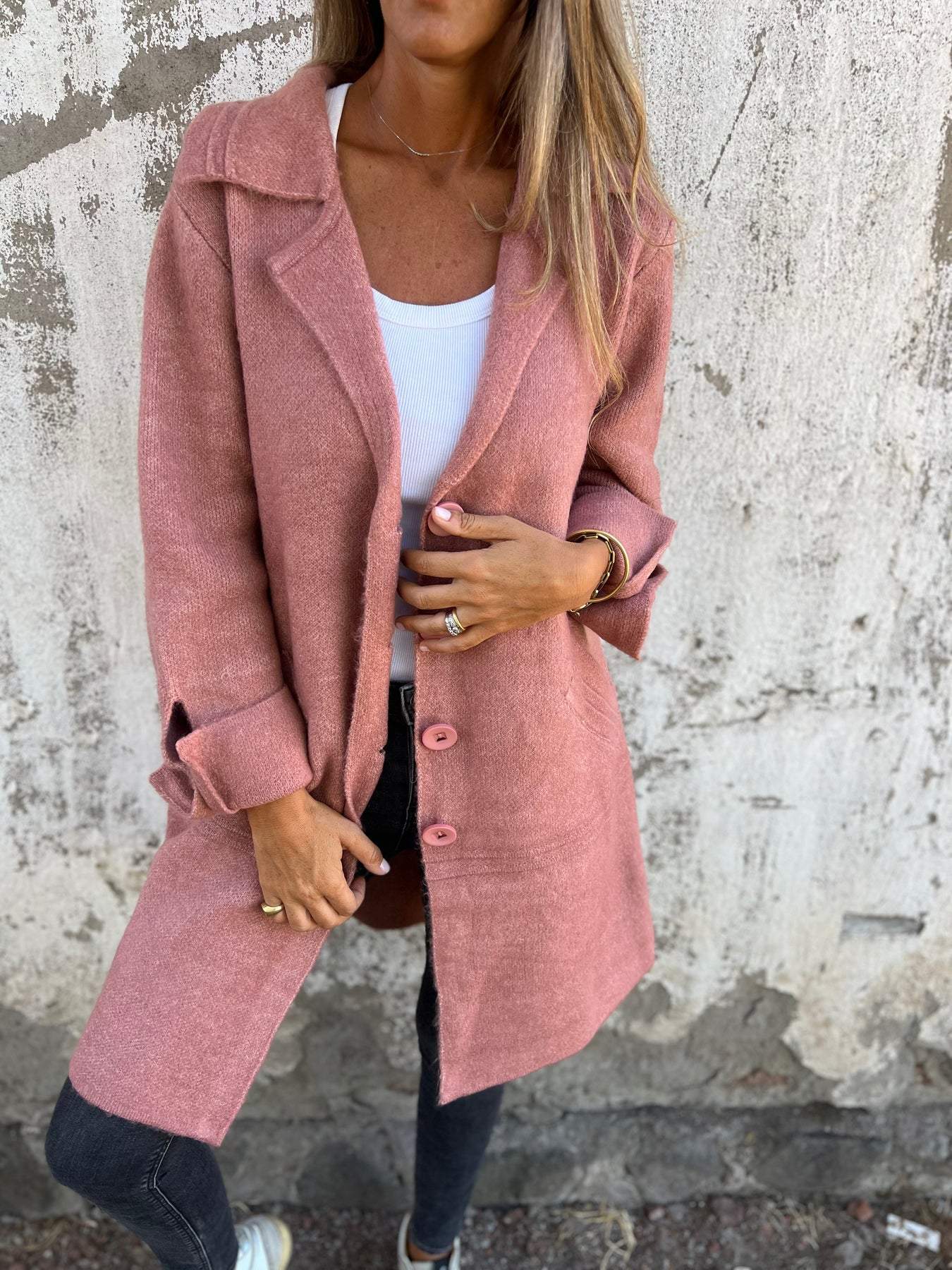 HOT SALE🔥 Casual Lapel Wool Single Breasted Long Coat-(BUY 2 FREE SHIPPING)