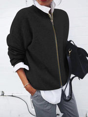 Black Plain Long Sleeve Sweater