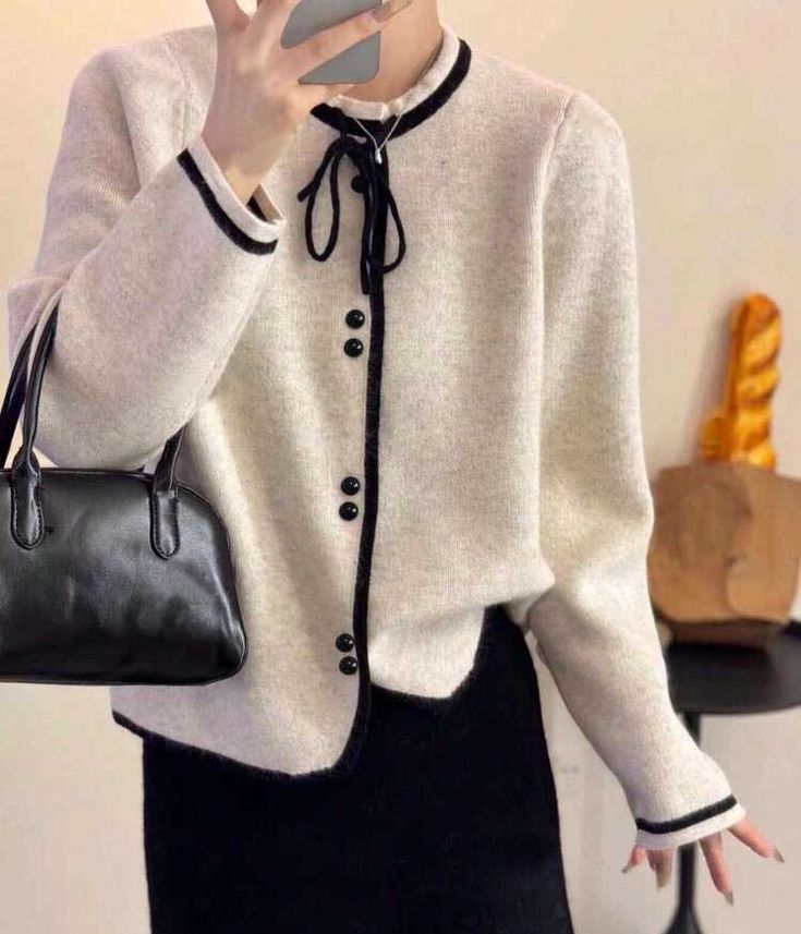 Classy Long Sleeve Khaki Sweater