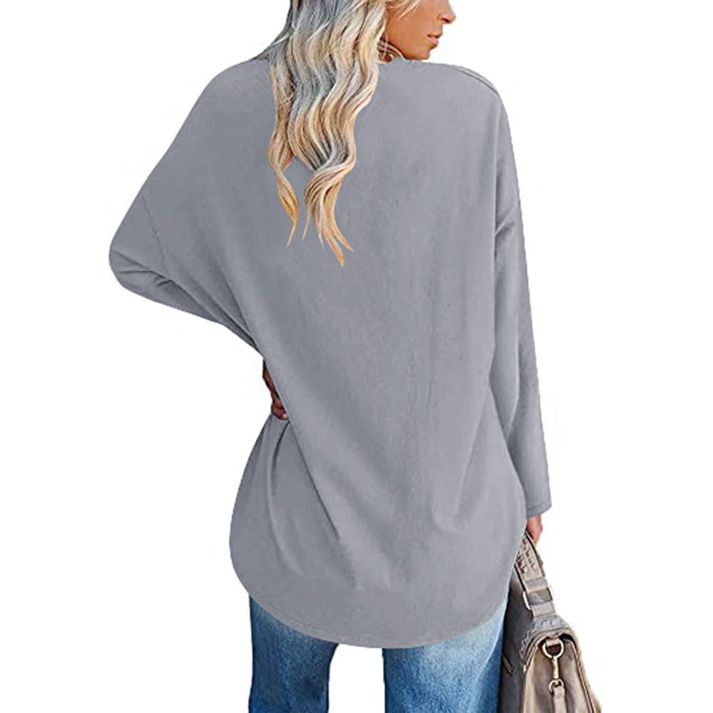 Women's Loose Long Sleeve Fashion V-neck Top (Buy 3 Free Shipping)