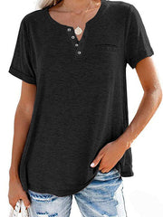 Fashion Solid Color Pocket Short Sleeve T-Shirt (Buy 3 Free Shipping)