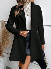 Distinctive Black Plain Lapel Jacket