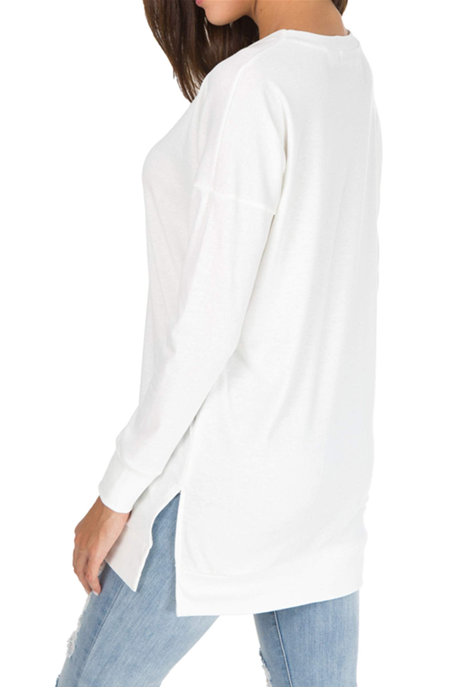 Women's Long Sleeve Side Slit Loose Tops