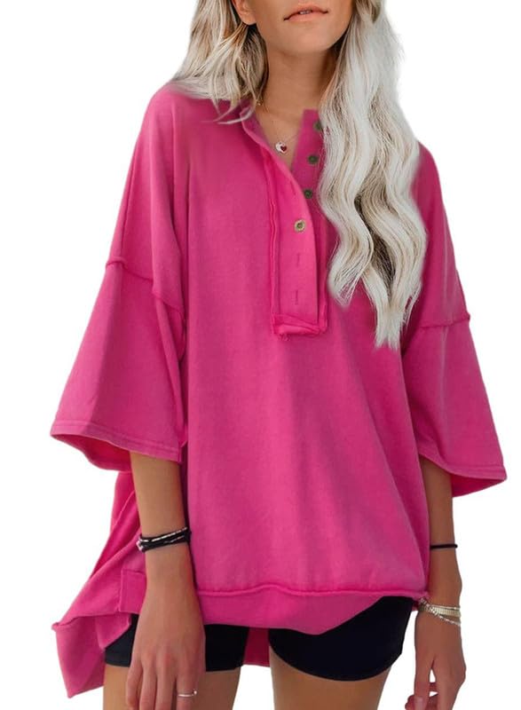 2024 New Women's Fashion Oversize Irregular Hem T Shirt (Buy 2 Free Shipping)