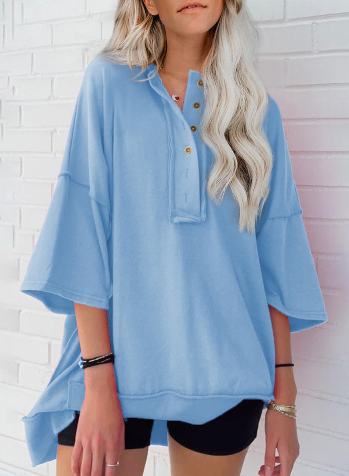 2024 New Women's Fashion Oversize Irregular Hem T Shirt (Buy 2 Free Shipping)