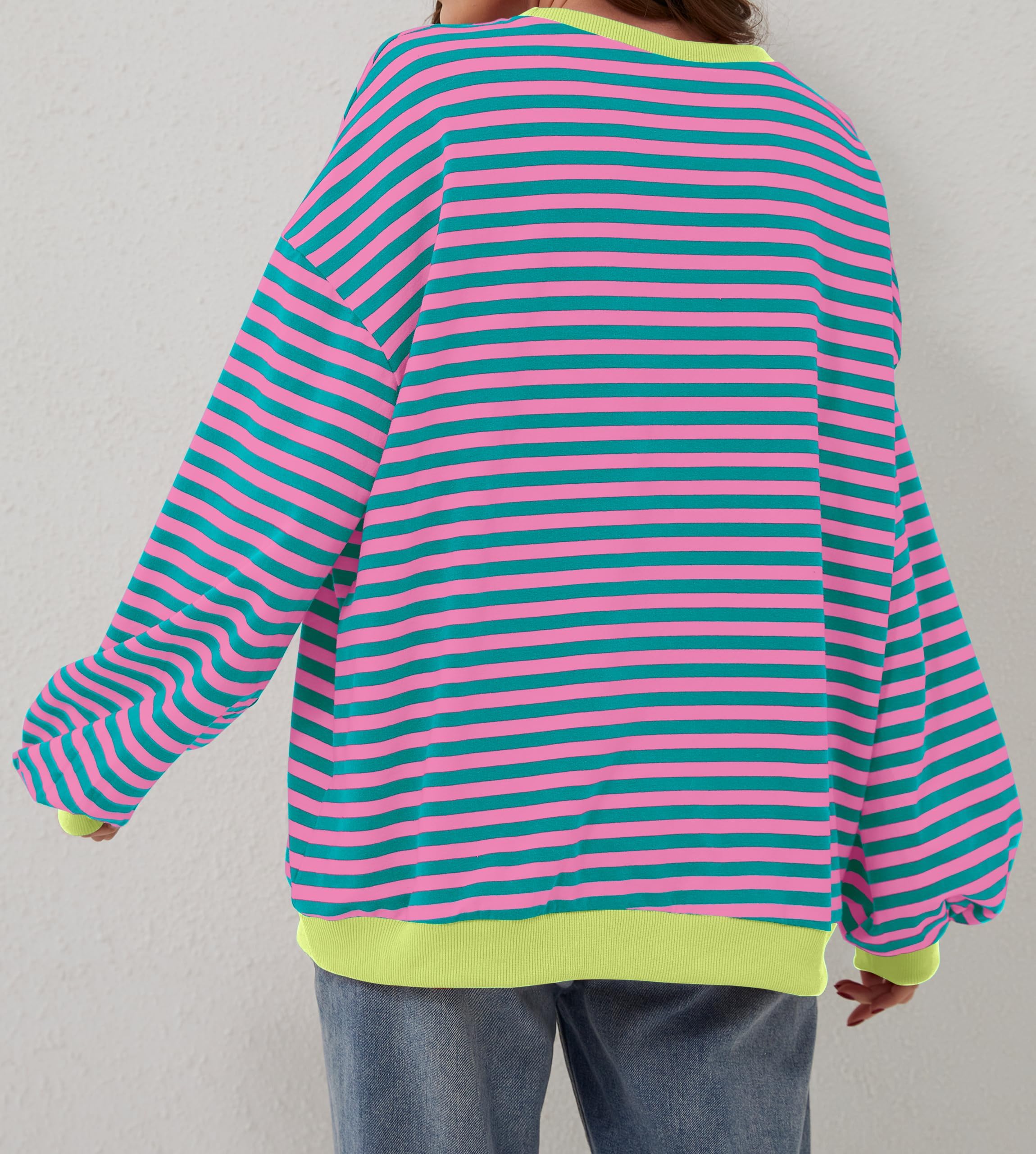 Women's Oversized Striped Long Sleeve Pullover (Buy 2 Free Shipping)