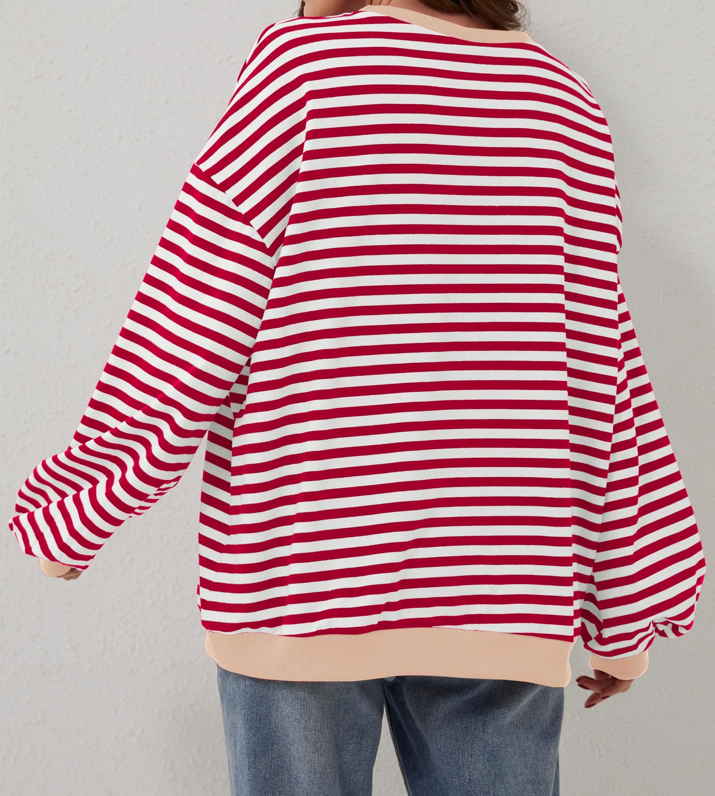 Women's Oversized Striped Long Sleeve Pullover (Buy 2 Free Shipping)