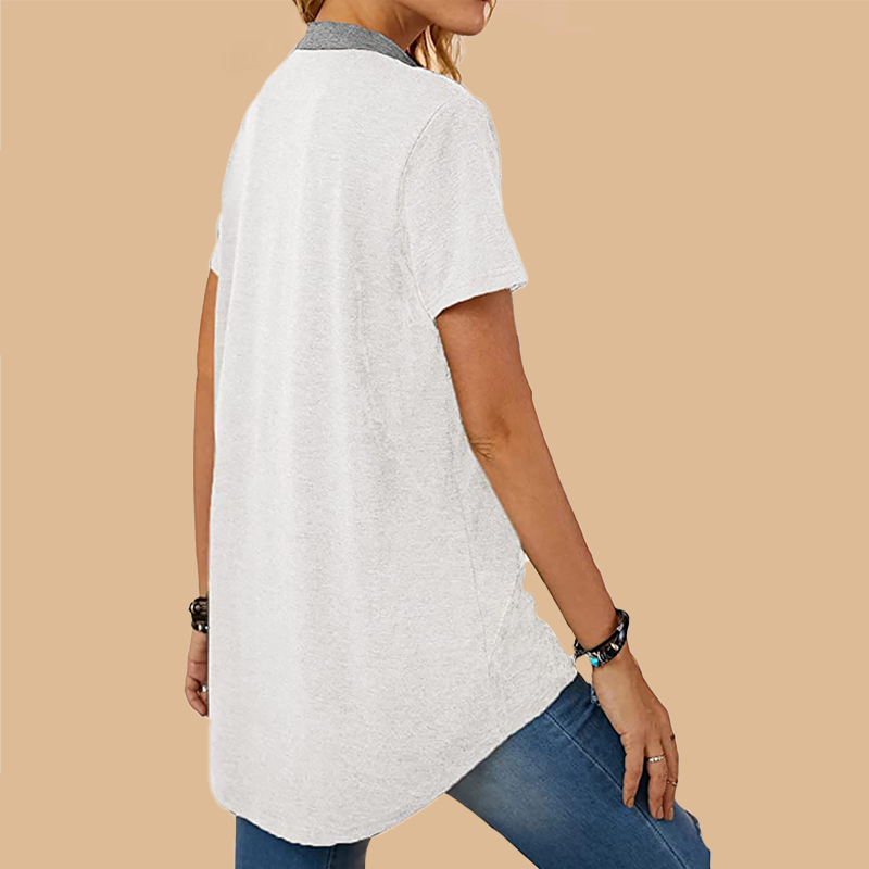 Single Breasted Loose Casual Short Sleeve T-Shirt