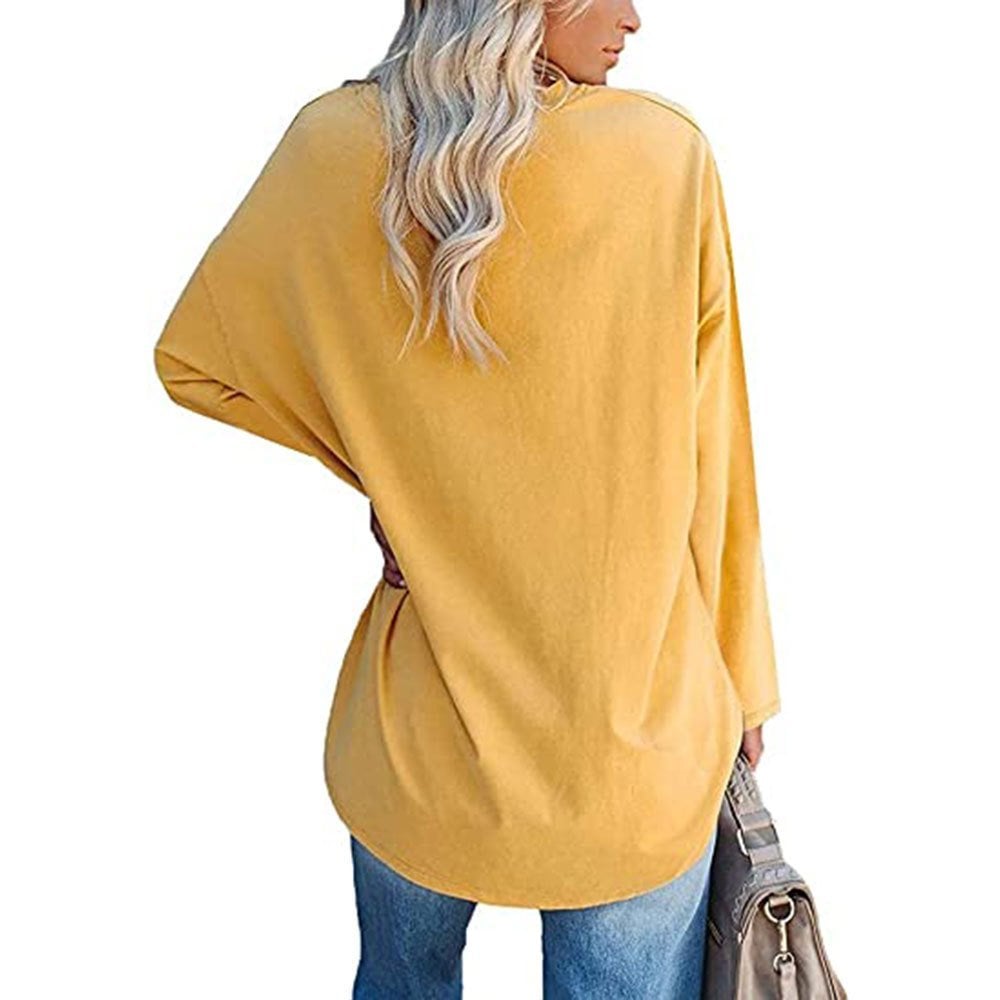 Women's Loose Long Sleeve Fashion V-neck Top (Buy 3 Free Shipping)