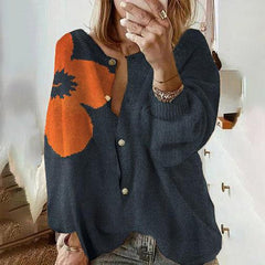 Trendy Blue Long Sleeve Cardigan